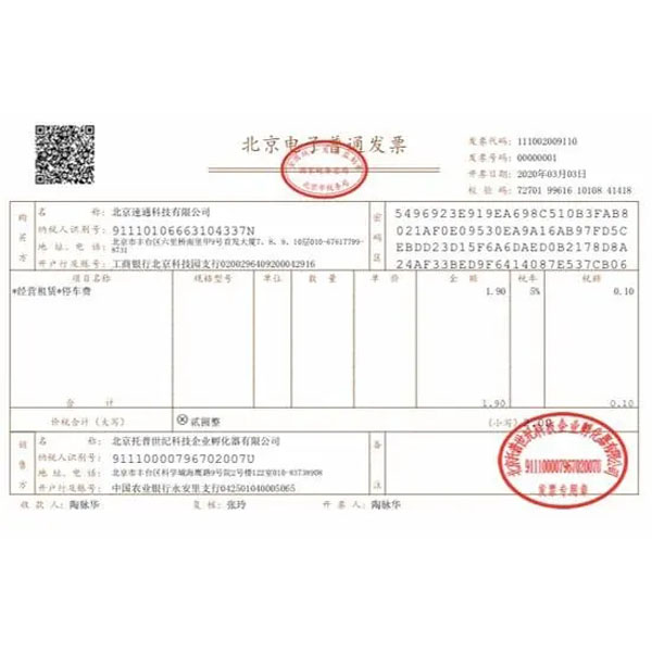 發(fā)票樣式