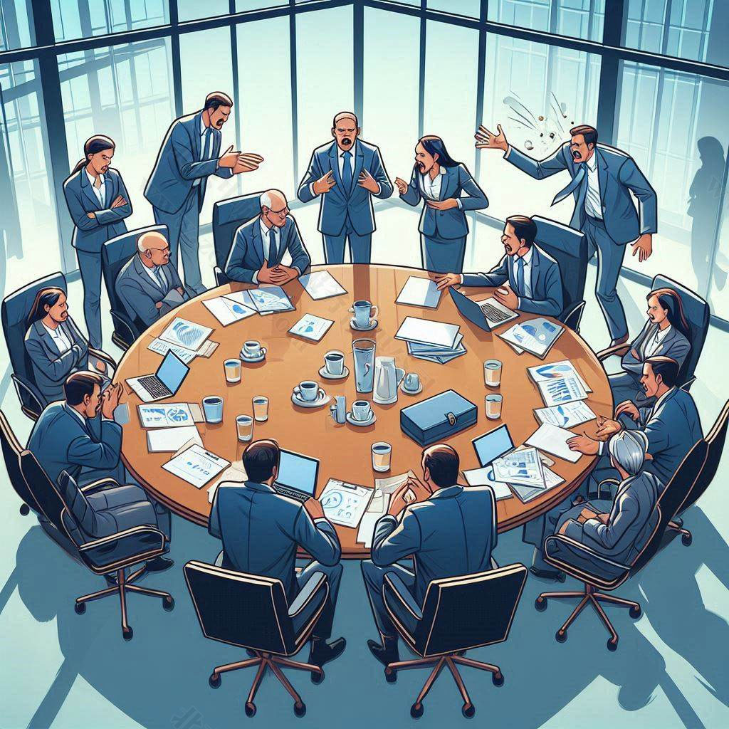 公司股東開會再爭吵漫畫示意圖.jpg