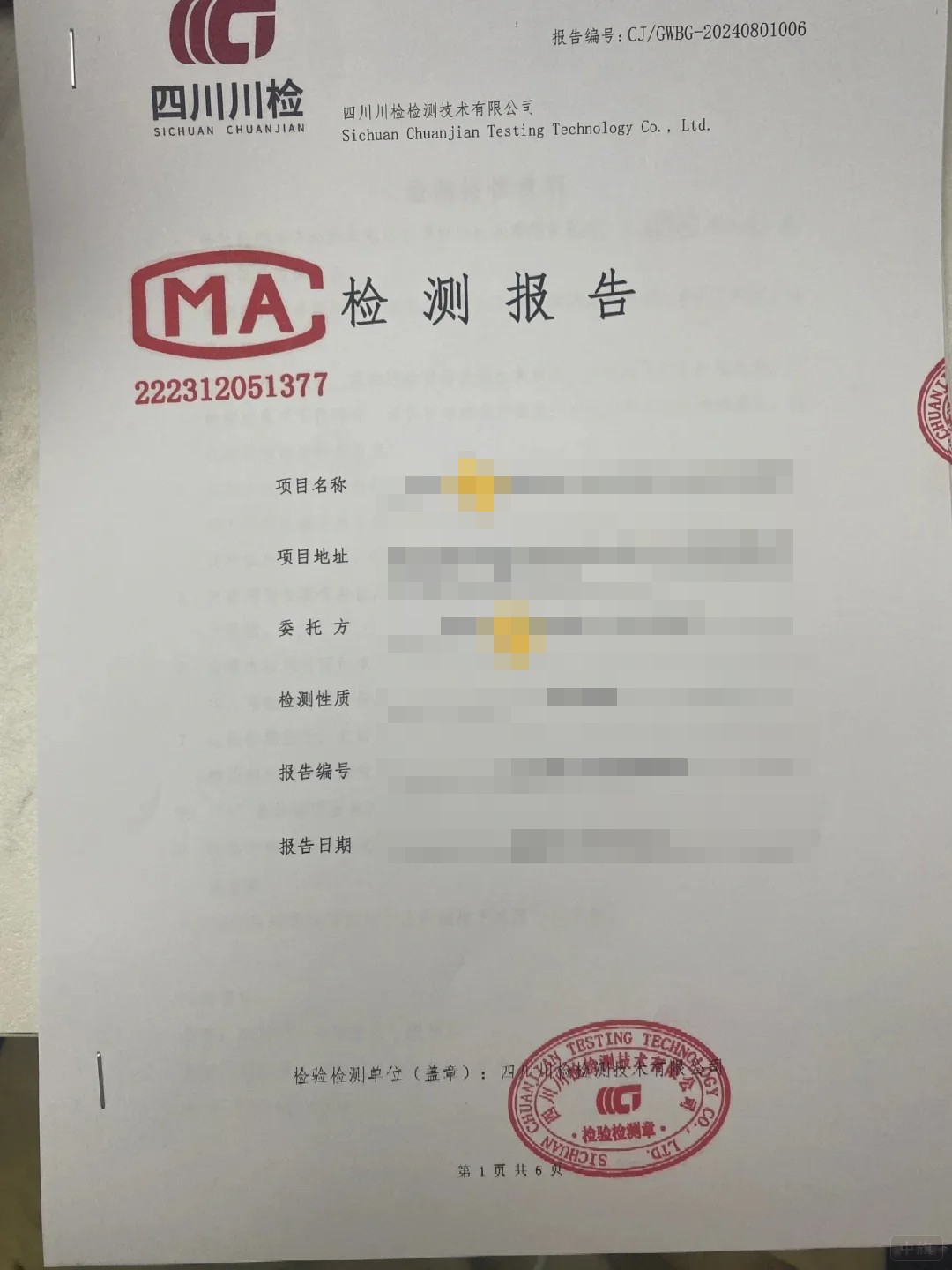檢測報告