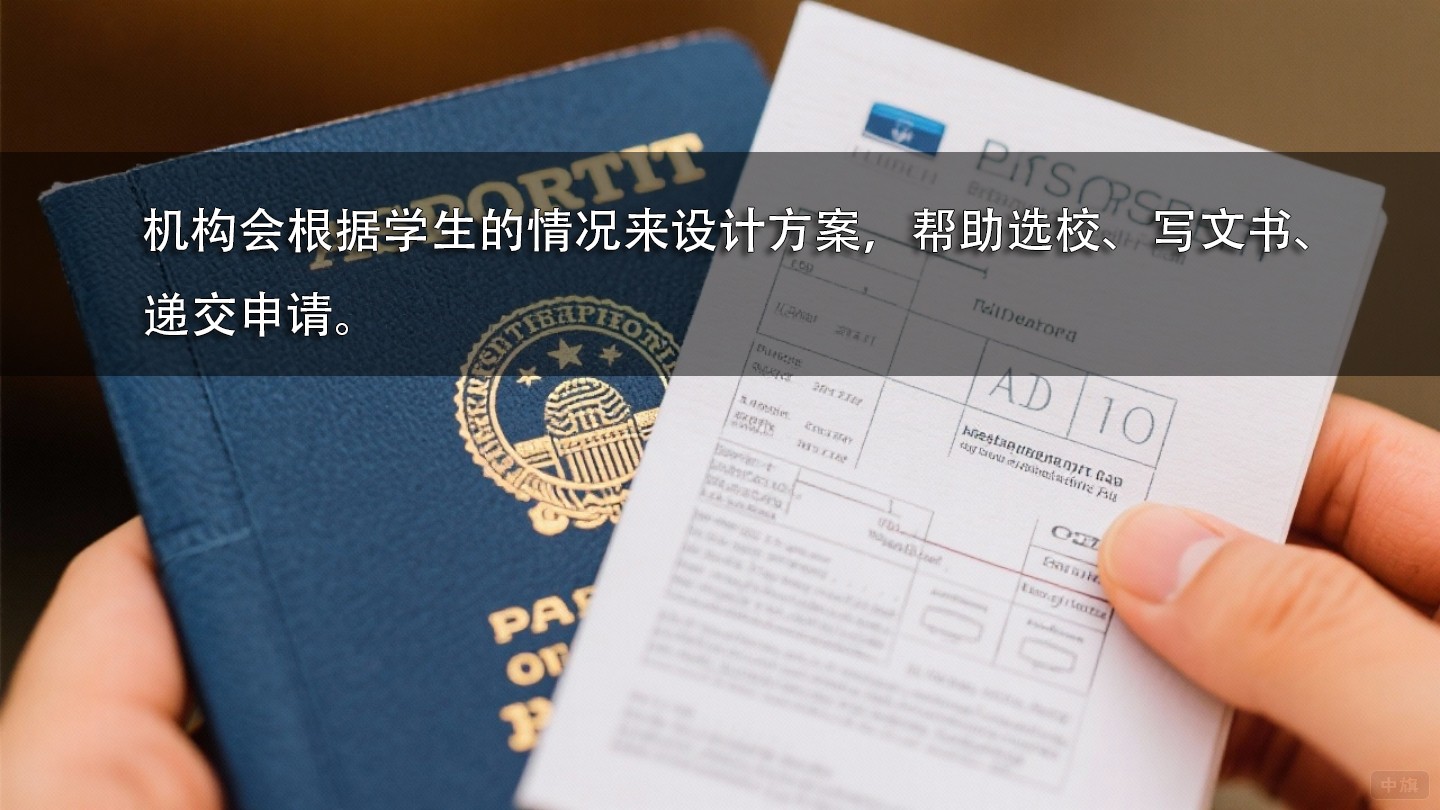 機(jī)構(gòu)會根據(jù)學(xué)生的情況來設(shè)計方案，幫助選校、寫文書、遞交申請。